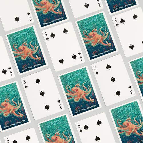 Lantern Press Camano Island, Washington, Naipes Poker, 52 cartas miniatura 4