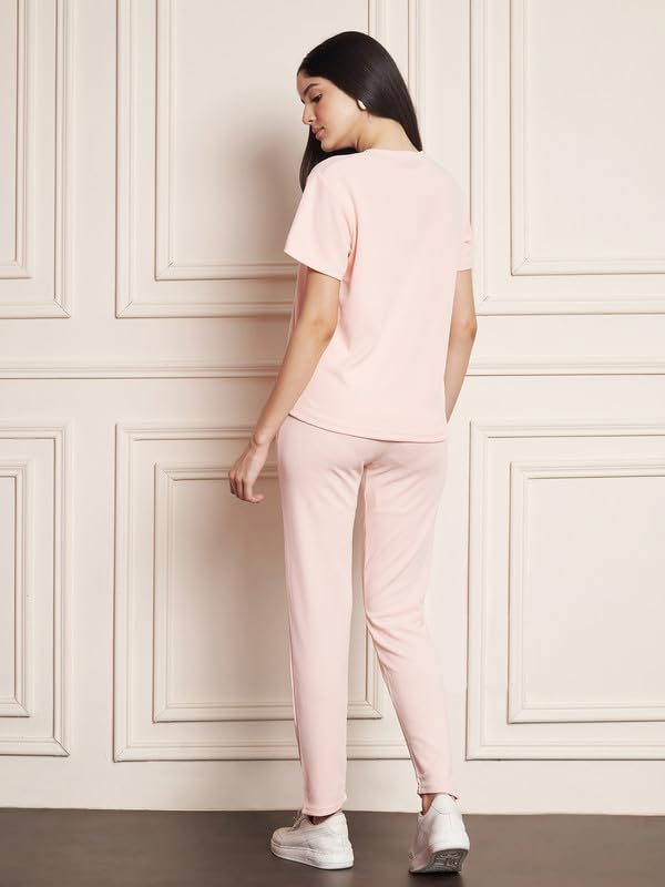 Image of DTR FASHION Polyester Blend Cat Sketch Print Tracksuit | Night Wear Suit For Women