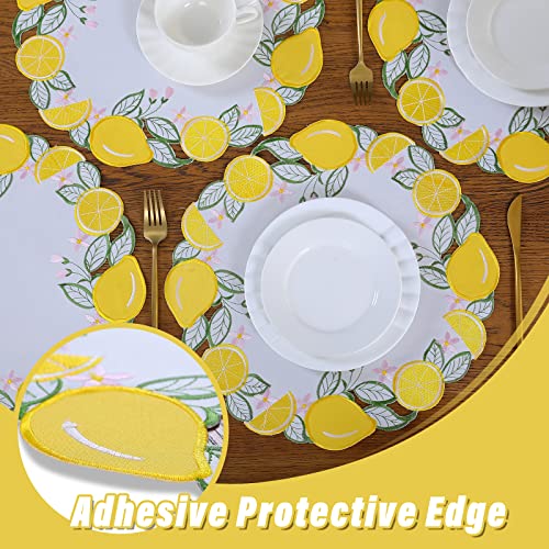 Tewene Placemats Set Of 6, Embroidered Round Place Mats Washable Table Placemats Lemon Cloth Placemats Stain Resistant Boho Placemats Farmhouse Placemats For Dining Table (15'' Round Lemon) #TOP4