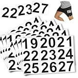 NELOMO 36CM X 24CM Adhesive 19-27 Hip Numbers for Track and Field Race Numbers Hip Tag Stickers Lane Number Sticker Waterproof for Running Speed Skating Athlete