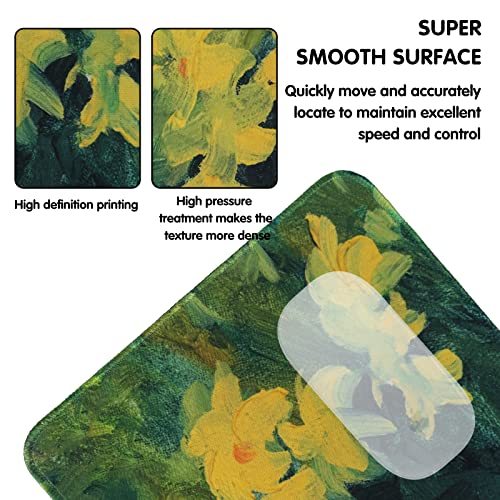Vividyuxi Mouse Pad, Gaming Mousepad, Stitched Edges, Modern Oil Painting Art Abstract Floral Mouse Pad, Non-Slip Rubber Mouse Pad, Great For Work And Gaming，Suitable For Men Women Children. #TOP5