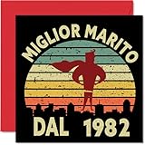 stuff4 43° simpatico biglietto di anniversario il marito - miglior marito dal 1982 - sincero biglietto di anniversario matrimonio uomini lui 145mm
