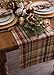 DII Give Thanks Plaid Fall Table Decor, Autumn & Thanksgiving Tabletop Linens, 14x72 Table Runner