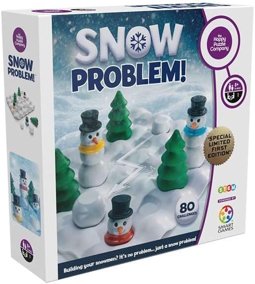 The Happy Puzzle Company - Snow Problem Game - Limited Edition Snowman-Building Puzzle with 3,000 Copies Worldwide - Stack, Slide, and Solve to Build Your Snowmen - Fun for All Ages