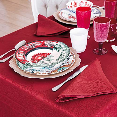 Nappe coton Fazzini rubis 280x180 cm anti-glisse pour table