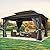 DWVO 12x16ft Gazebo Double Roof Hardtop with Nettings and Curtains, Heavy Duty Galvanized Steel Outdoor Vertical Stripes Roof for Patio, Backyard, Deck, Lawns, Grey