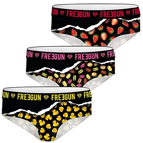 FREEGUN Lot de 3 Boxers Femme (L, CANMACFRAI)
