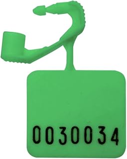 ELC PRATIK Padlock Seals 092H01PPGR Small One-Hand Pinch Seal with Hot-Stamped Numbers, in Polypropylene, Green Color, 1" Length,0.25" Thick (Pack of 250)