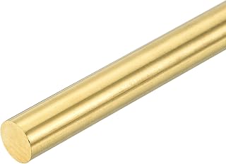 uxcell 1 Pcs 7/16"(11mm) Dia Brass Solid Round Rod, 4"(102mm) Length H62 Brass Lathe Bar Stock Round Brass Rod for DIY Crafts Industry Construction