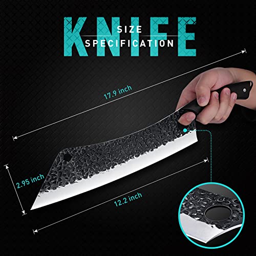 12 Inch Carving Knife Ultra Sharp Slicing Knife,Hand Forged Brisket Knife High Carbon Steel Meat Slicer, Long Kitchen Knives,Best For Slicing Roasts, Meats, Fruits And Vegetables With Gift Box #TOP3