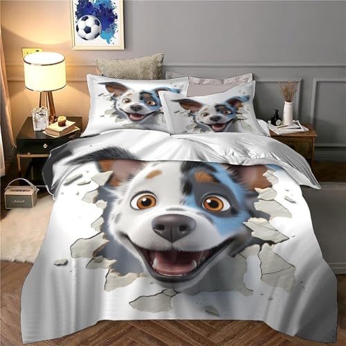 Chien et chat mignons housse de couette 3d effet légère - 6