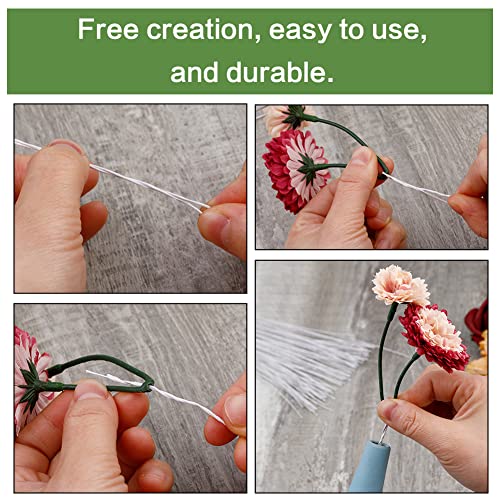 SOCNITC 100pcs Floral Wire White, 26 Gauge Flower Wire Sticks, Floral Supplies 14 inches for DIY Floral Arrangements Floral Arranging Craft Projects Corsages, Wedding Bouquet - Thumbnail 4
