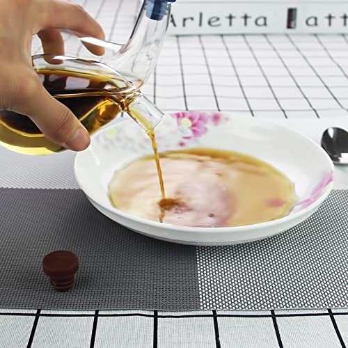 Aceitera y vinagrera para evitar goteos molestos dispensador de vidrio transparente 2 en 1 8