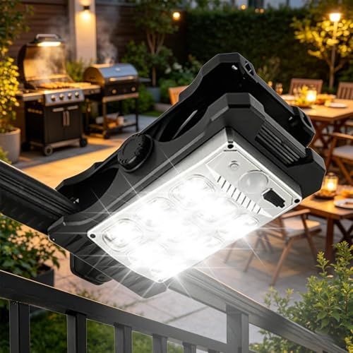 Luz solar de clip exterior con linterna de abrazadera y luces de valla 4