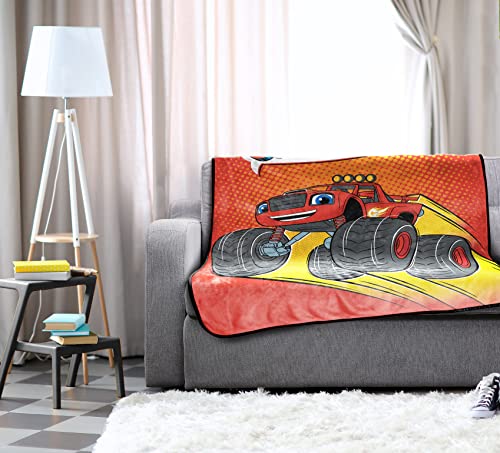Image of Jay Franco Plush Throw Blanket - 46 inch x 60 inch Inches Kids Hero Soft & Cozy Fleece Throw for Bedroom & Couch Decor, Official Licensed Product, Red - Blaze