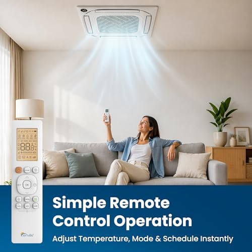 Senville Ceiling Cassette Mini Split AC/Heating System, Inverter, 18000 BTU | 208/230V, Energy Star Certified, AHRI Certified, 16ft Line Set Included, Heat Pump