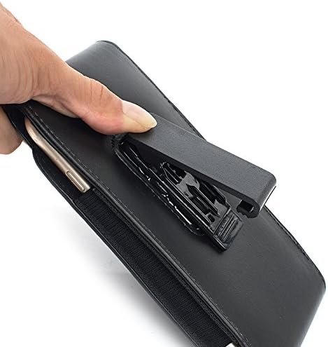 Kingsource Vertical Leather Case Holster Pouch with Rotating Belt Clip Compatible for iPhone 13 Mini iPhone 12 Mini iPhone 6 iPhone 6S iPhone 7 iPhone 8 Color Black