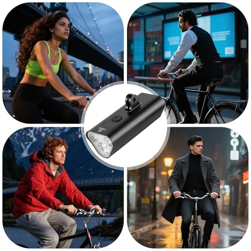 Faro de bicicleta con diseño de aluminio impermeable y luz interactiva para hombres 3