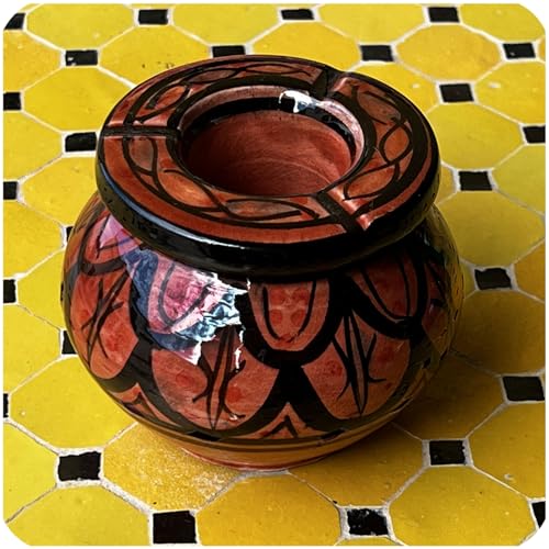 Marokkanischer Sturmaschenbecher Aschenbecher Keramik Windascher Ascher Orient Deko Color Rot