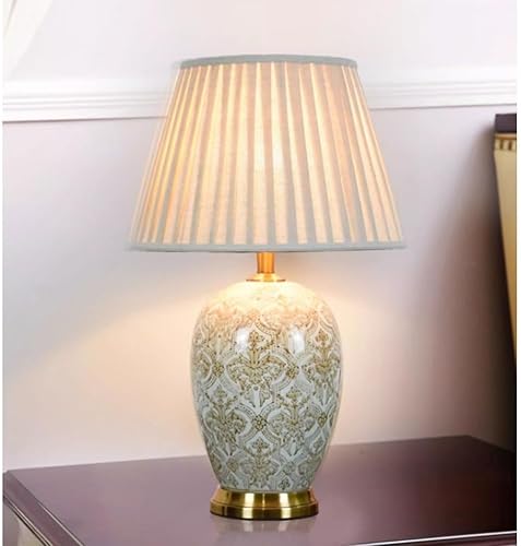 Miniatura 7 de Lamp for Desk Retro Ceramic Table Lamp Villa Living Room Large Side Table Corner Lamp Study Bedroom Bedside Lamp Desk Lamps for Home Office(Push