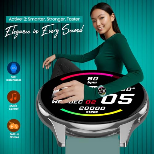 Image of GameSir Active 2 Smartwatch for Men & Women with 1.39 inch HD Round Display, Bluetooth Calling, Heart Rate & SPO₂ Monitor, 100+ Sports Modes, IP67, Long Battery Life for Android & iOS (Light Green)