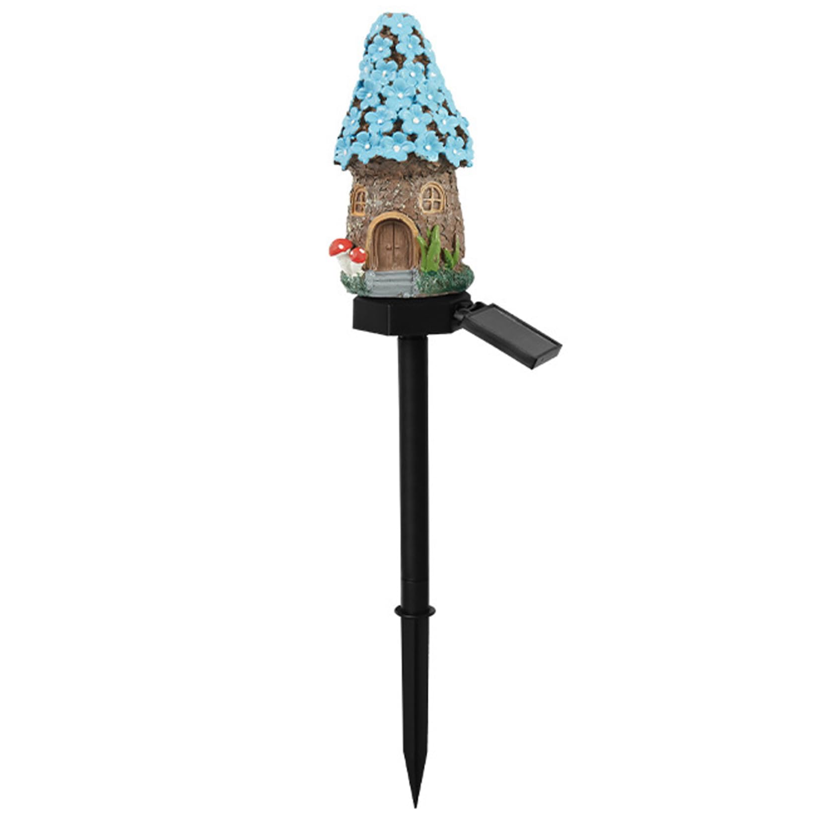 Wedhapy Fairy Garden Decor Garden House Outdoor, Resin Solar House LED Light, Waterproof Fairy Decor, Miniature Solar Lights Outdoor for Lawn, Walkway, Style 3