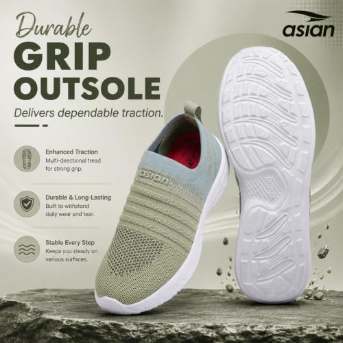 Image of ASIAN Breeze-05 Women's Walking Shoes | Stylish, Lightweight, Breathable Slip-Ons with Cushioned Comfort | Ideal Travel
