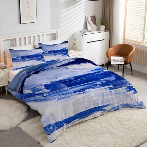 Housse de couette 200x200 anti-plis en microfibre douce avec zip