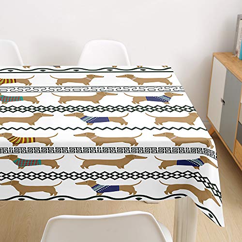 Nappe teckel lavable antitache pour table rectangulaire de salle à manger - 4