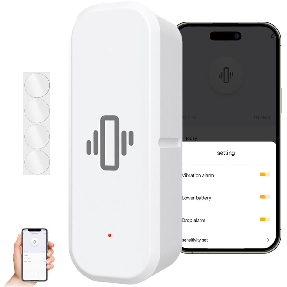 Capteur de vibration intelligent, nécessite un concentrateur Zigbee, capteur de vibration Zigbee, détecteur de mouvement sans fil mini bris de vitre