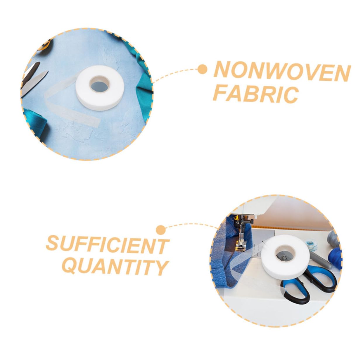 Uonlytech 2rolls Fabric Fusing Hemming Tape Iron Tape for Pants Nonwoven Double Sided Sewing for Curtains and Clothes