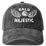 Jeasona Bald Majestic Baseball Cap Funny Fun Hats Gifts for Men Husband Dad Veteran