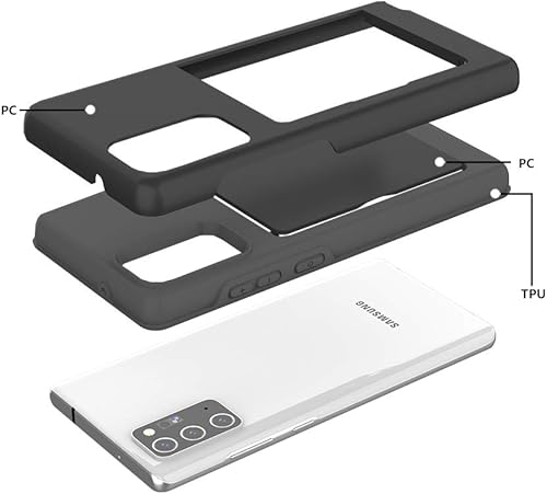 Miniatura 5 de Funda de teléfono para Samsung Galaxy Note 20 con protector de pantalla de vidrio templado y soporte para tarjeta de crédito, billetera delgada