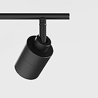 Vista 4 de Shura Luz de Riel Negra de 3 Luces con Cabezales Ajustables, Bombillas LED Integradas, Kit de Iluminación de Riel de 2 pies, Luz de Techo, 3000K