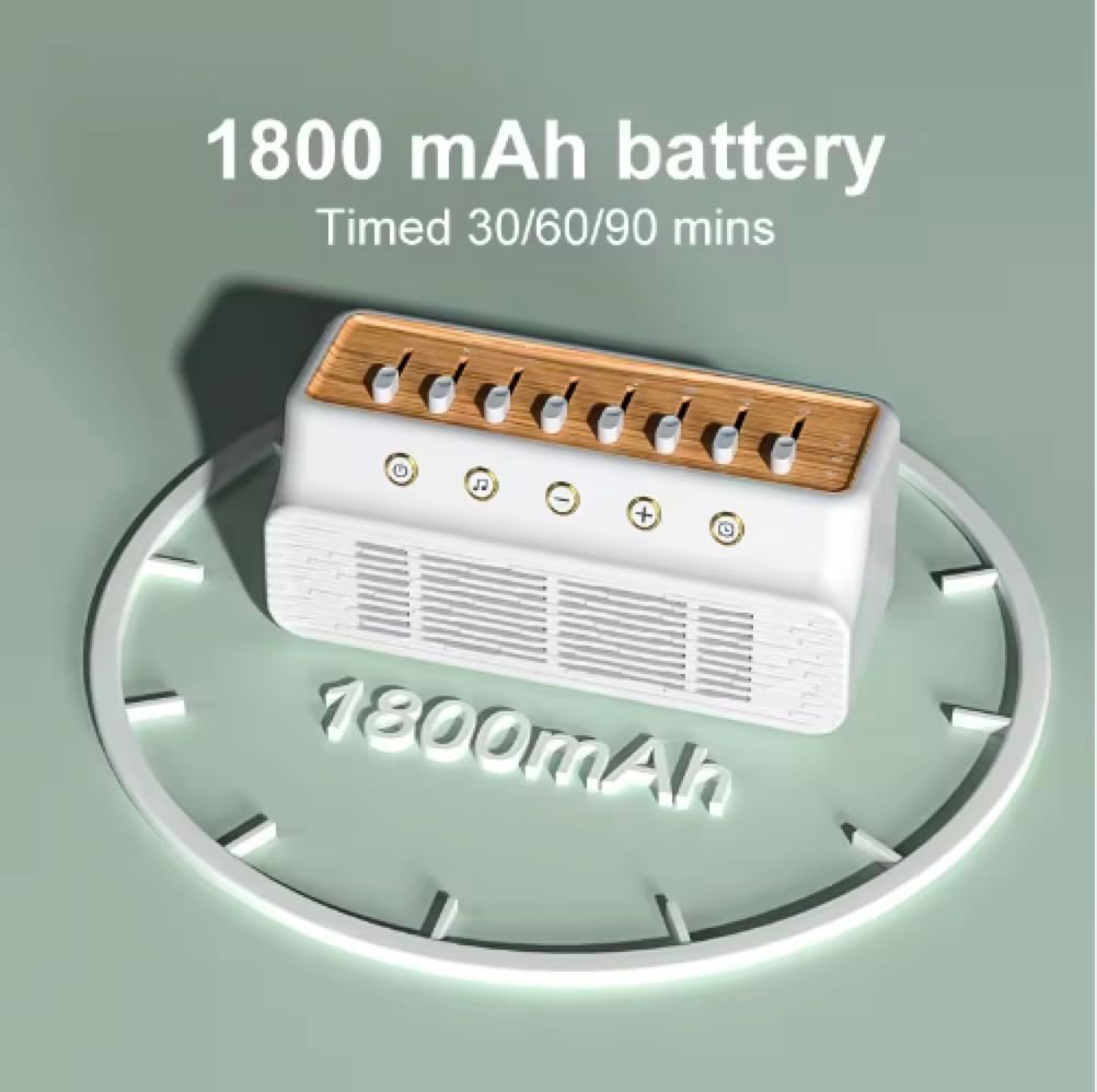 3 in 1 Portable White Noise Sound Machine & Bluetooth Speaker, 255+ Natural Sound Mixer, Timer, Sleep Sound Machine, White/Wood Color. For Relaxation, Stress Relief, Wellness, Yoga, Deep Sleep, Focus.