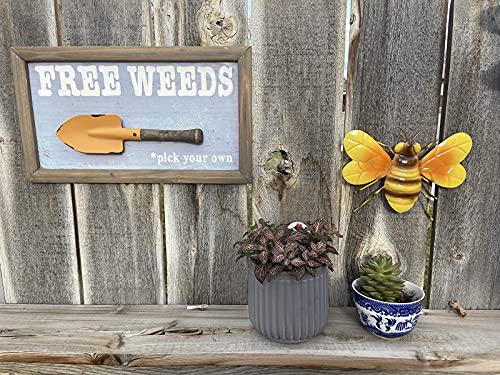 Scwhousi Metal Bee Wall Decor Art Outdoor Garden Fence Patio Yard Art,Hanging Decorations For Living Room, Bedroom,3 Pack #TOP3