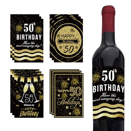 Étiquettes de vin 50e anniversaire pour masquer et décorer - 2