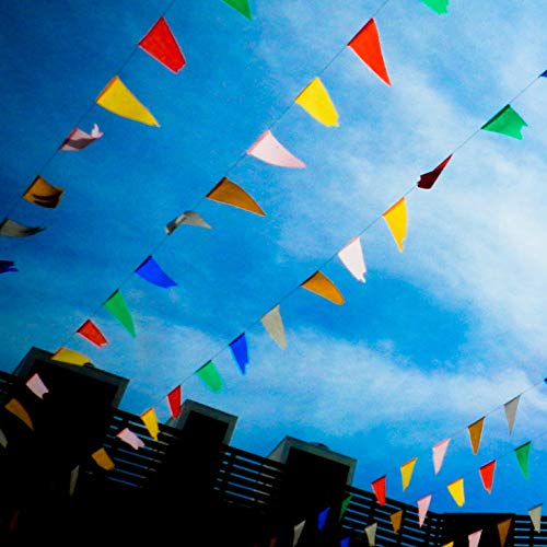 100 Foot Long Multicolored Plastic Pennant Party Rainbow String Curtain Banner For Decorations, Birthdays, Event Supplies, Festivals, Children & Adults #TOP5