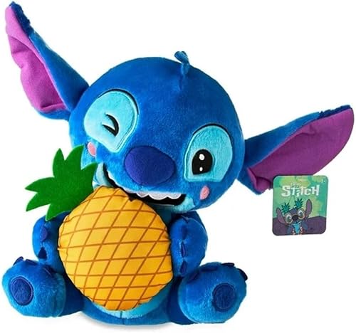 Disney Just Play - Peluche de piña grande de 13 pulgadas, azul, alienígena, suave y abrazable, juguetes para niños a partir de 2 años