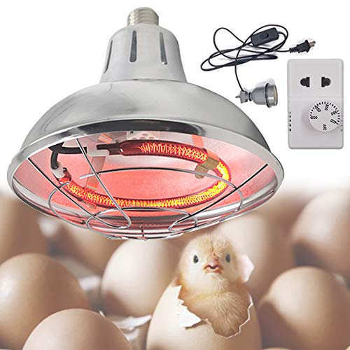 DBZDM Lampe Infrarouge Chauffante avec Thermostat pour Chiots/Tortue/volaille, 220V/400W Lampe Chauffante Poussin Multifonction pour Élevage/Agriculture
