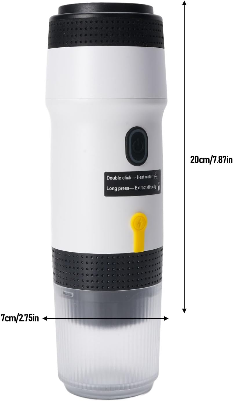 AUNMAS Portable Machine, Mini Electric Travel Capsule Coffee Maker for Outdoor RV Hiking Office Camping (White)