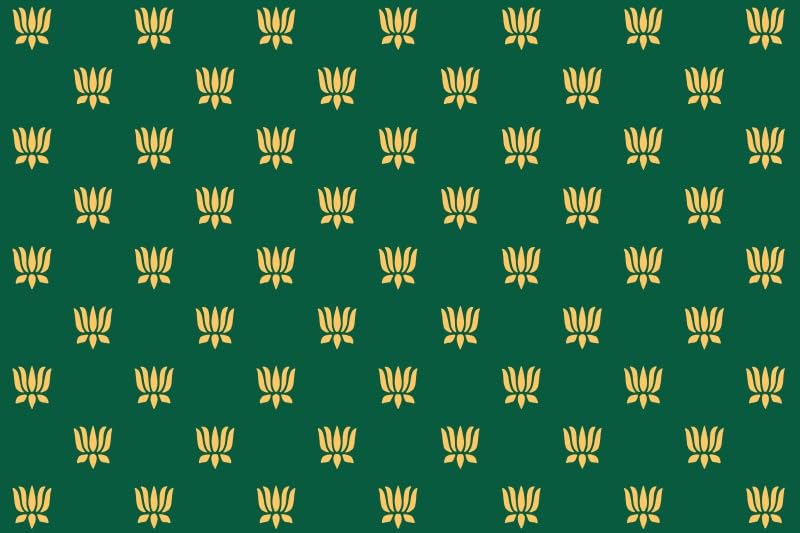 Image of 6x3.6ft Green Indian Pooja Backdrop Lotus Marigold Garland Puja Diwali Pujan Background for Chatiya Mehndi Festival Decorations Wedding Party Photo Props
