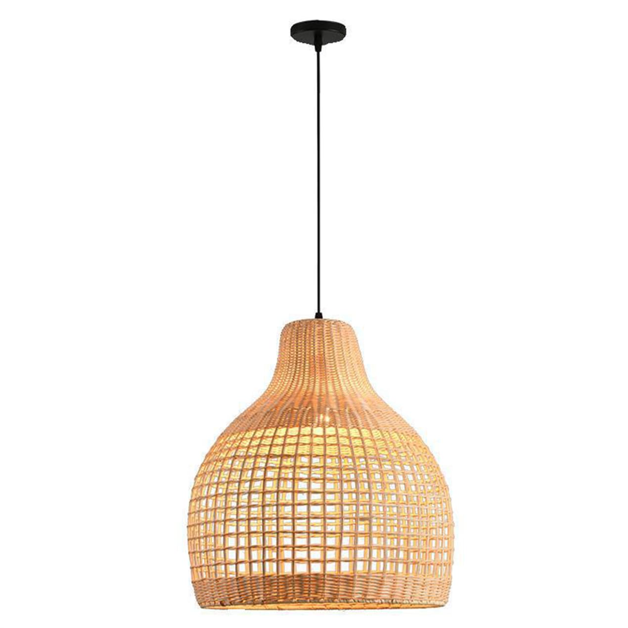 LQZCXMF Boho Bamboo Light Farmhouse Rattan Small Chandelier Hand Woven Wicker Light Chinese Zen Style Tearoom Hanging Lamp Fixtures for Entryway,Foyer Bedroom Hanging Light (E26 Bulb)