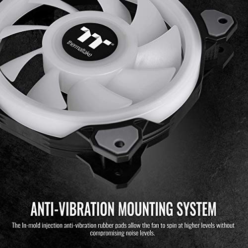 Image of Thermaltake Riing Quad 120mm 16.8 Million RGB (Alexa, Razer Chroma sync-able), 4 Light Rings 54 Addressable LED, 9 Blades Hydraulic Bearing Case /Rad Fan (NO Controller),1-Pack, CL-F088-PL12SW-C, Black