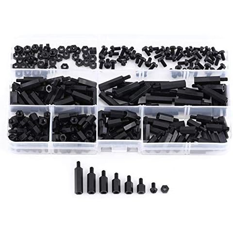 250Pcs Nylon M2 M3 Mâle-Femelle, Clous, vis et fixations Coffrets boulons et écrous Hex Colonne Entretoise Vis Écrou Kit(A) Cover