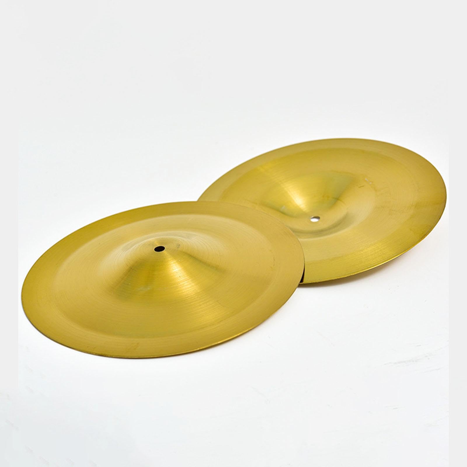 Colcolo Lot de 2 mini cymbales à main, accessoires pédagogiques, son clair, matériel de fête polyvalent, cymbales en cuivre pour instruments de percussion de, 24cm