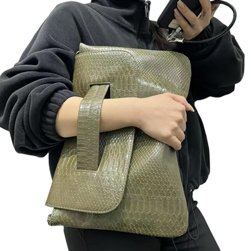 Image of Women Classic Crocodile Pattern Faux Leather Clutch Purse Oversized Female Shoulder Bag Messenger Handbag