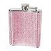 Oggi 9248.13 Glitter and Glitz Stainless Steel Hip Flask, Pink