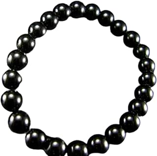 RRJEWELZ Natural Tibetian Tektite 8mm Round Shape Smooth Cut Beads Stretchable Bracelet For Men & Women. Unisex Bracelet F... Price In India