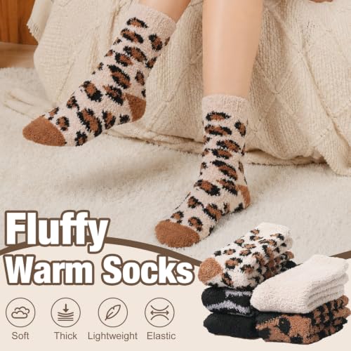 Image of floconssy Fuzzy Socks for Women, Fall Fluffy Slipper Socks, Cozy Home Socks